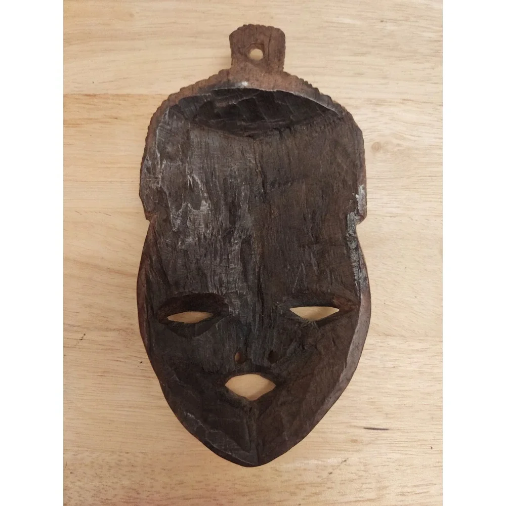 Set Of 2 Vintage African Tribal Masks Hand-Carved Wall‎ Hanging